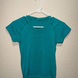 Lululemon Athletica Teal Short Sleeve Tee Cropped